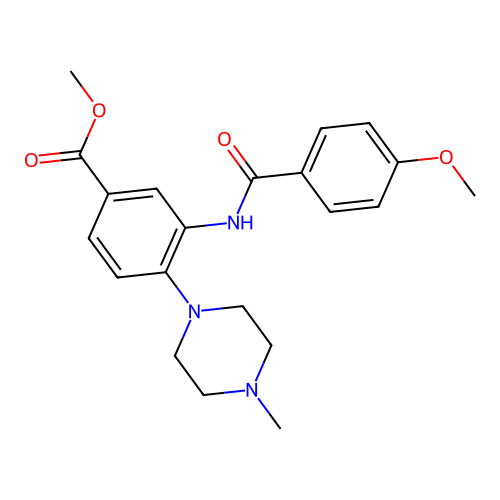 Methyl 3-[(4-methoxybenzoyl)amino]-4-(4-methyl-1-piperazinyl)benzoate structure
