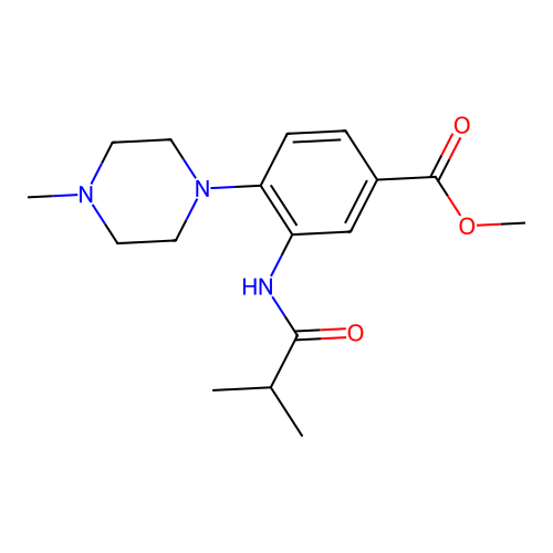 Methyl 4-(4-methylpiperazin-1-yl)-3-[(2-methylpropanoyl)amino]benzoate structure