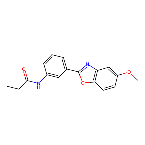 N-[3-(5-methoxy-1,3-benzoxazol-2-yl)phenyl]propanamide structure