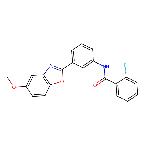 2-fluoro-N-[3-(5-methoxy-1,3-benzoxazol-2-yl)phenyl]benzamide structure
