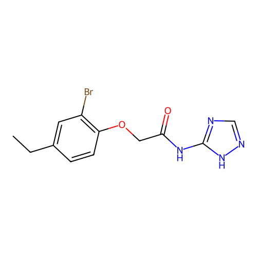 2-(2-bromo-4-ethylphenoxy)-N-(4H-1,2,4-triazol-3-yl)acetamide structure