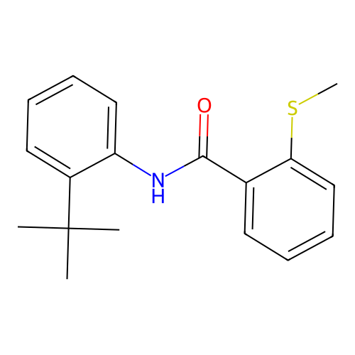N-(2-tert-butylphenyl)-2-methylsulfanylbenzamide structure