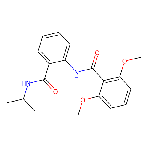 2,6-dimethoxy-N-[2-(propan-2-ylcarbamoyl)phenyl]benzamide structure