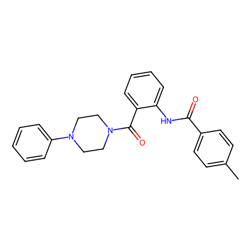 4-methyl-N-[2-(4-phenylpiperazine-1-carbonyl)phenyl]benzamide structure