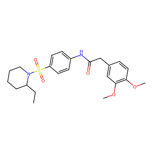 2-(3,4-dimethoxyphenyl)-N-{4-[(2-ethylpiperidin-1-yl)sulfonyl]phenyl}acetamide structure