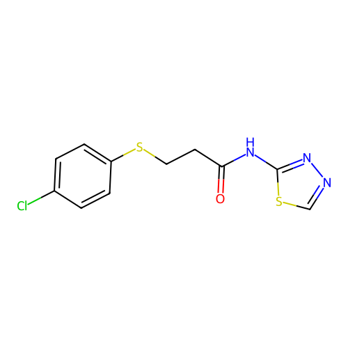 3-(4-chlorophenyl)sulfanyl-N-(1,3,4-thiadiazol-2-yl)propanamide structure