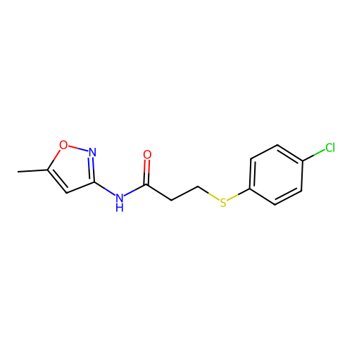 3-[(4-chlorophenyl)sulfanyl]-N-(5-methyl-1,2-oxazol-3-yl)propanamide structure