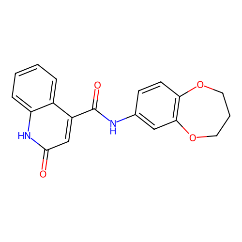 N-(3,4-dihydro-2H-1,5-benzodioxepin-7-yl)-2-hydroxyquinoline-4-carboxamide structure