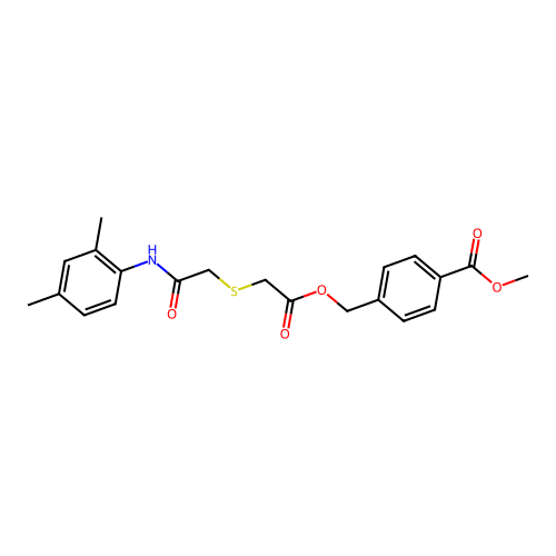 methyl 4-[[2-[2-(2,4-dimethylanilino)-2-oxoethyl]sulfanylacetyl]oxymethyl]benzoate structure