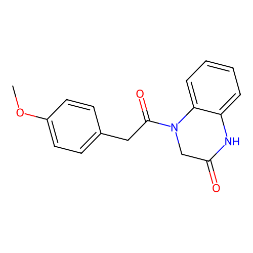 4-[2-(4-Methoxyphenyl)acetyl]-1,2,3,4-tetrahydroquinoxalin-2-one structure