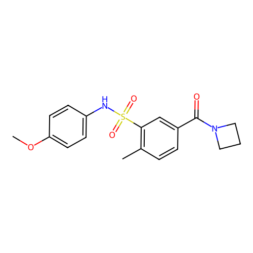 5-(azetidine-1-carbonyl)-N-(4-methoxyphenyl)-2-methylbenzenesulfonamide structure