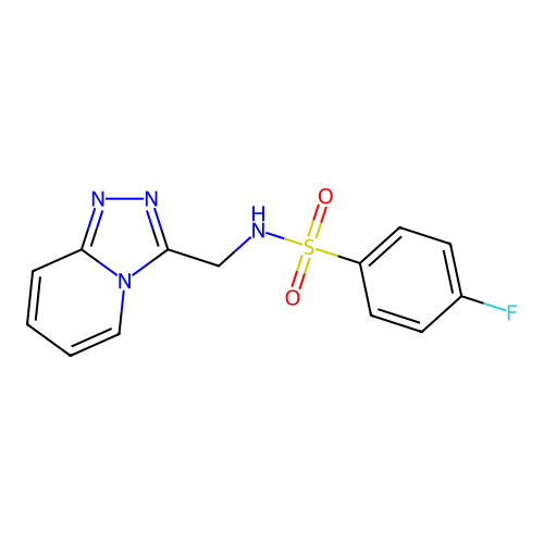 4-fluoro-N-([1,2,4]triazolo[4,3-a]pyridin-3-ylmethyl)benzenesulfonamide structure