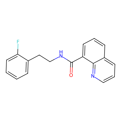N-[2-(2-fluorophenyl)ethyl]quinoline-8-carboxamide structure