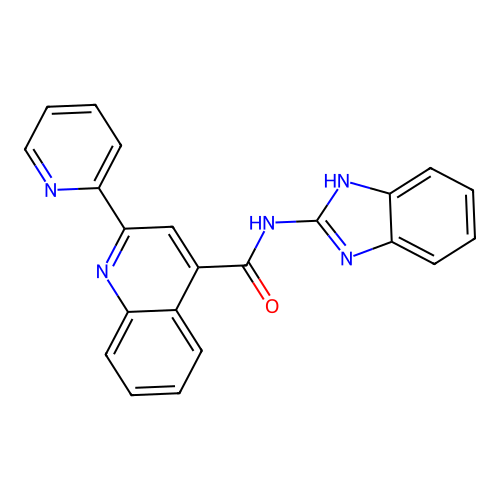 N-(1H-benzo[d]imidazol-2-yl)-2-(pyridin-2-yl)quinoline-4-carboxamide structure