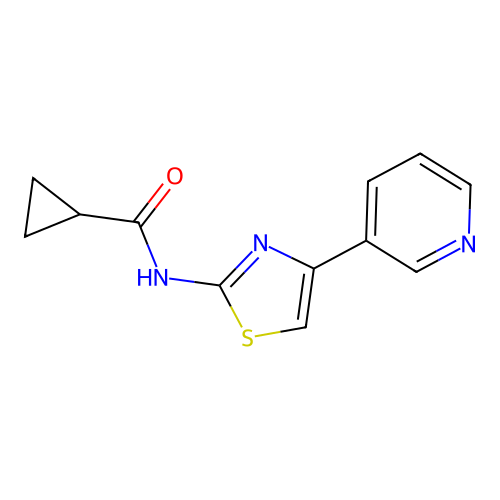 N-[(2Z)-4-(pyridin-3-yl)-1,3-thiazol-2(3H)-ylidene]cyclopropanecarboxamide structure