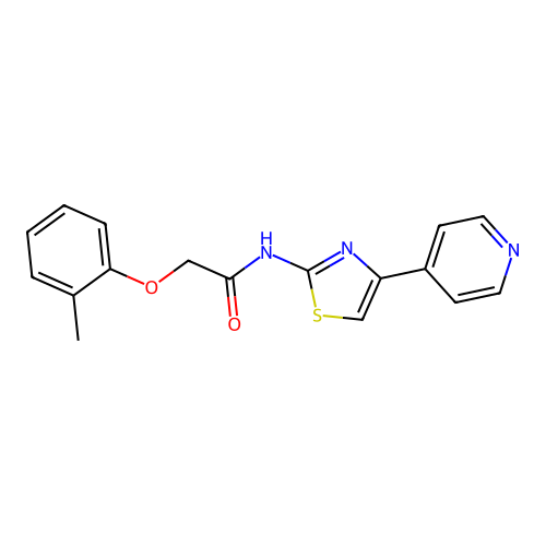 2-(2-methylphenoxy)-N-(4-pyridin-4-yl-1,3-thiazol-2-yl)acetamide structure