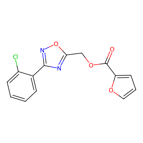 [3-(2-Chlorophenyl)-1,2,4-oxadiazol-5-yl]methyl furan-2-carboxylate structure