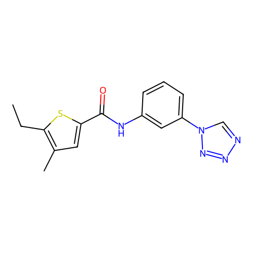 5-ethyl-4-methyl-N-[3-(tetrazol-1-yl)phenyl]thiophene-2-carboxamide structure