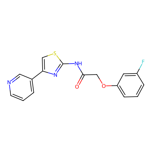 2-(3-fluorophenoxy)-N-(4-pyridin-3-yl-1,3-thiazol-2-yl)acetamide structure