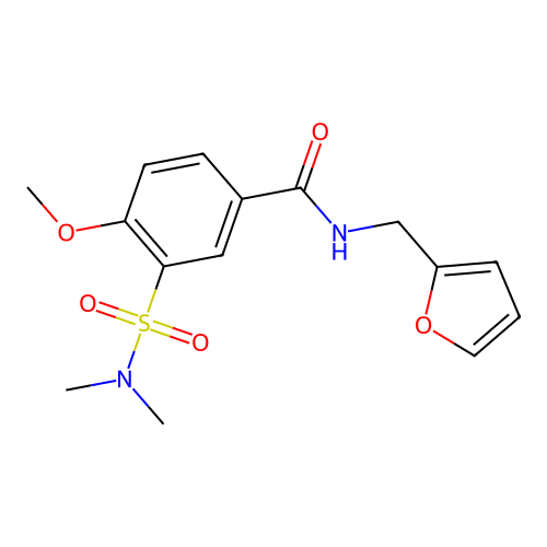 3-(dimethylsulfamoyl)-N-(furan-2-ylmethyl)-4-methoxybenzamide structure