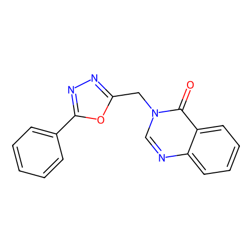 3-[(5-phenyl-1,3,4-oxadiazol-2-yl)methyl]quinazolin-4(3H)-one structure