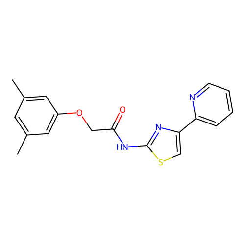 2-(3,5-dimethylphenoxy)-N-(4-pyridin-2-yl-1,3-thiazol-2-yl)acetamide structure