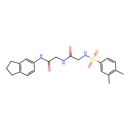 N-[(3,4-Dimethylphenyl)sulfonyl]glycyl-N-(2,3-dihydro-1H-inden-5-yl)glycinamide structure