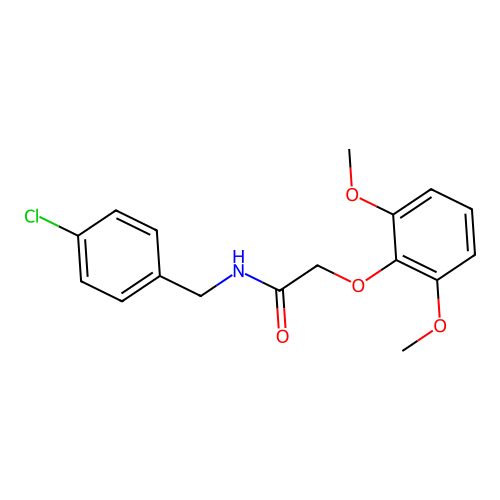 N-[(4-chlorophenyl)methyl]-2-(2,6-dimethoxyphenoxy)acetamide structure