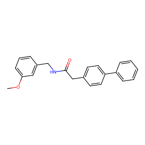 N-[(3-methoxyphenyl)methyl]-2-(4-phenylphenyl)acetamide structure