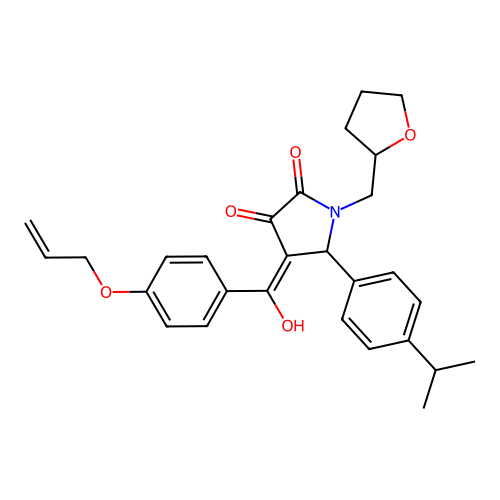 3-hydroxy-1-[(oxolan-2-yl)methyl]-4-[4-(prop-2-en-1-yloxy)benzoyl]-5-[4-(propan-2-yl)phenyl]-2,5-dihydro-1H-pyrrol-2-one structure