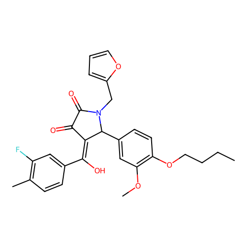 5-(4-butoxy-3-methoxyphenyl)-4-(3-fluoro-4-methylbenzoyl)-1-[(furan-2-yl)methyl]-3-hydroxy-2,5-dihydro-1H-pyrrol-2-one structure
