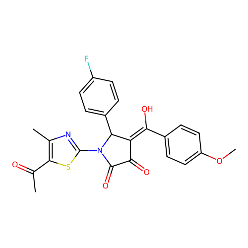 1-(5-acetyl-4-methyl-1,3-thiazol-2-yl)-5-(4-fluorophenyl)-3-hydroxy-4-(4-methoxybenzoyl)-2,5-dihydro-1H-pyrrol-2-one structure