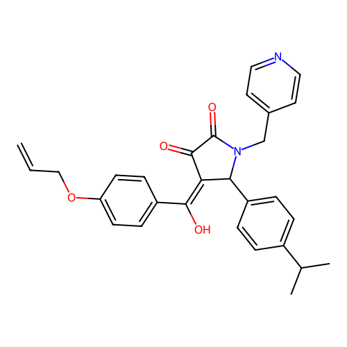 3-hydroxy-4-[4-(prop-2-en-1-yloxy)benzoyl]-5-[4-(propan-2-yl)phenyl]-1-[(pyridin-4-yl)methyl]-2,5-dihydro-1H-pyrrol-2-one structure