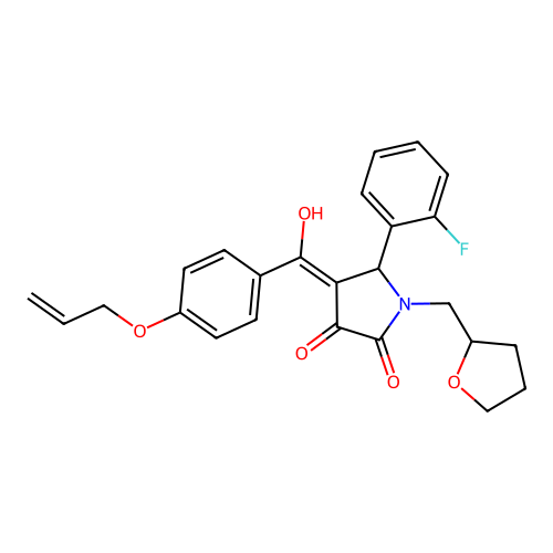 5-(2-fluorophenyl)-3-hydroxy-1-[(oxolan-2-yl)methyl]-4-[4-(prop-2-en-1-yloxy)benzoyl]-2,5-dihydro-1H-pyrrol-2-one structure