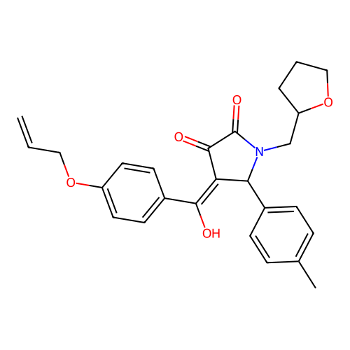 3-hydroxy-5-(4-methylphenyl)-1-[(oxolan-2-yl)methyl]-4-[4-(prop-2-en-1-yloxy)benzoyl]-2,5-dihydro-1H-pyrrol-2-one structure