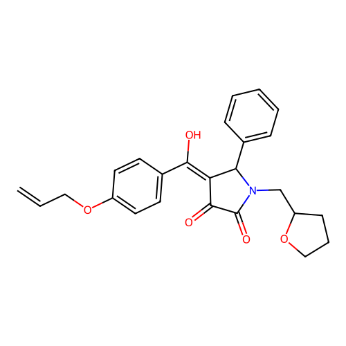 3-hydroxy-1-[(oxolan-2-yl)methyl]-5-phenyl-4-[4-(prop-2-en-1-yloxy)benzoyl]-2,5-dihydro-1H-pyrrol-2-one structure