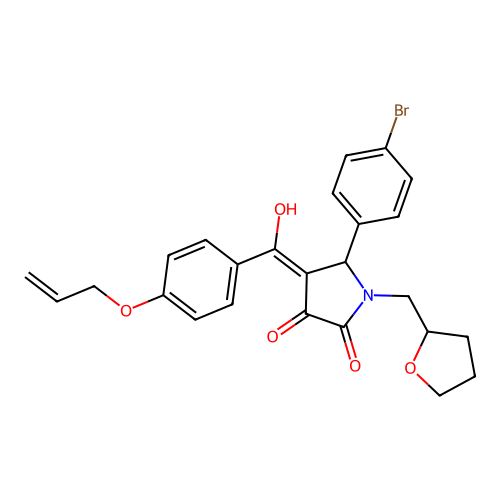 5-(4-bromophenyl)-3-hydroxy-1-[(oxolan-2-yl)methyl]-4-[4-(prop-2-en-1-yloxy)benzoyl]-2,5-dihydro-1H-pyrrol-2-one structure