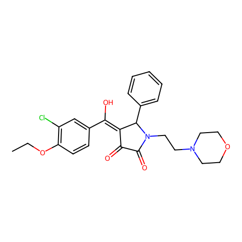 4-(3-chloro-4-ethoxybenzoyl)-3-hydroxy-1-[2-(morpholin-4-yl)ethyl]-5-phenyl-2,5-dihydro-1H-pyrrol-2-one structure