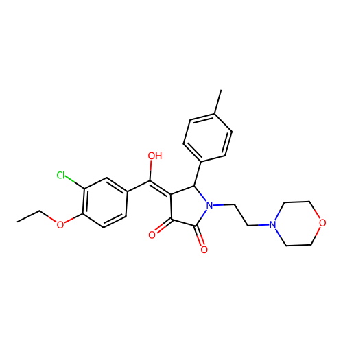 4-(3-chloro-4-ethoxybenzoyl)-3-hydroxy-5-(4-methylphenyl)-1-[2-(morpholin-4-yl)ethyl]-2,5-dihydro-1H-pyrrol-2-one structure
