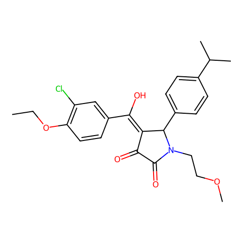 4-(3-chloro-4-ethoxybenzoyl)-3-hydroxy-1-(2-methoxyethyl)-5-[4-(propan-2-yl)phenyl]-2,5-dihydro-1H-pyrrol-2-one structure