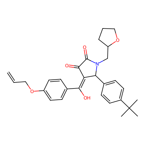 5-(4-tert-butylphenyl)-3-hydroxy-1-[(oxolan-2-yl)methyl]-4-[4-(prop-2-en-1-yloxy)benzoyl]-2,5-dihydro-1H-pyrrol-2-one structure