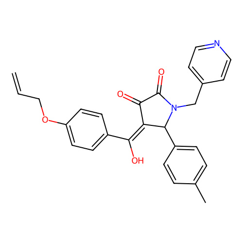 3-hydroxy-5-(4-methylphenyl)-4-[4-(prop-2-en-1-yloxy)benzoyl]-1-[(pyridin-4-yl)methyl]-2,5-dihydro-1H-pyrrol-2-one structure