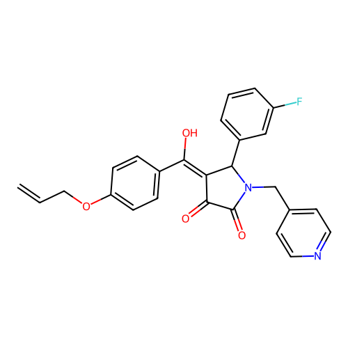 5-(3-fluorophenyl)-3-hydroxy-4-[4-(prop-2-en-1-yloxy)benzoyl]-1-[(pyridin-4-yl)methyl]-2,5-dihydro-1H-pyrrol-2-one structure