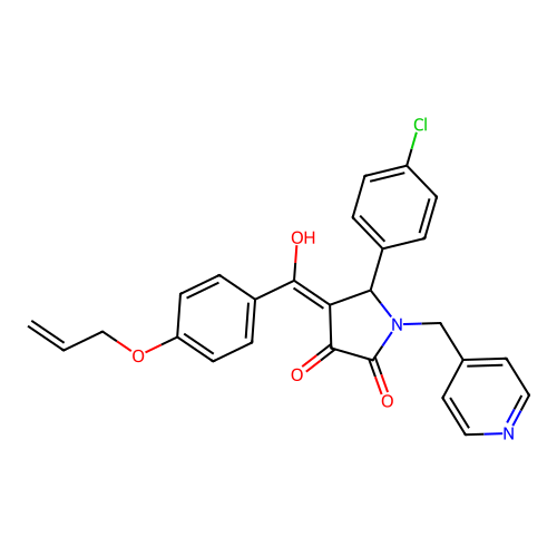 5-(4-chlorophenyl)-3-hydroxy-4-[4-(prop-2-en-1-yloxy)benzoyl]-1-[(pyridin-4-yl)methyl]-2,5-dihydro-1H-pyrrol-2-one structure