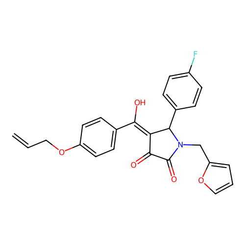 5-(4-fluorophenyl)-1-(furan-2-ylmethyl)-4-[hydroxy-(4-prop-2-enoxyphenyl)methylidene]pyrrolidine-2,3-dione structure