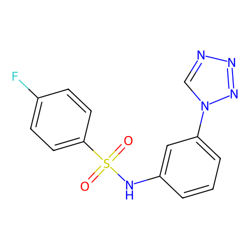 4-fluoro-N-[3-(tetrazol-1-yl)phenyl]benzenesulfonamide structure