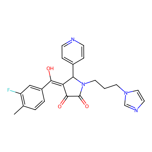 4-(3-fluoro-4-methylbenzoyl)-3-hydroxy-1-[3-(1H-imidazol-1-yl)propyl]-5-(pyridin-4-yl)-2,5-dihydro-1H-pyrrol-2-one structure