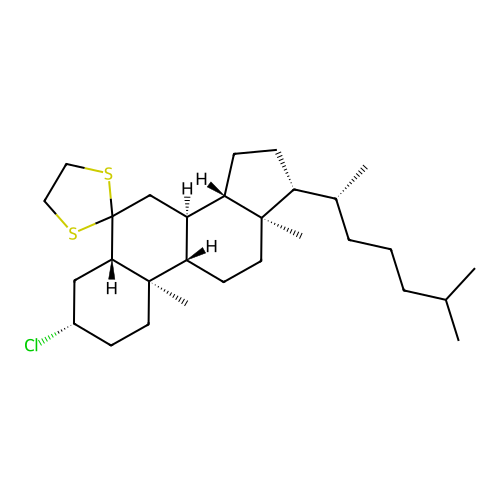 3-beta-Chloro-6,6-ethylenedithio-5-alpha-cholestane structure