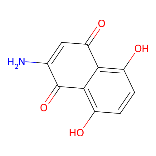 2-Amino-5,8-dihydroxy-1,4-naphthoquinone structure
