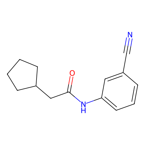 N-(3-cyanophenyl)-2-cyclopentylacetamide structure
